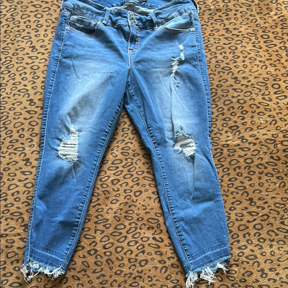 Torrid Distressed hem Blue Jeans Sz 16